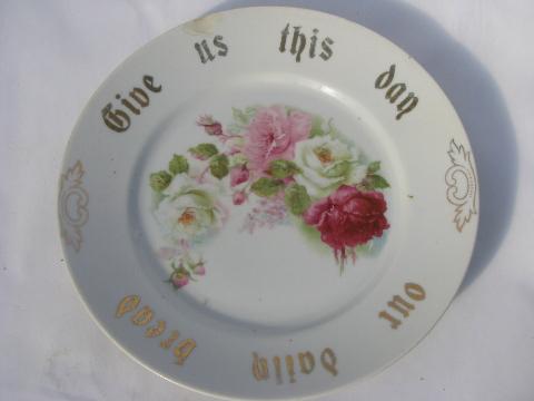 photo of lot old painted china plates w/ roses, antique vintage Bavaria, Limoges etc. #9