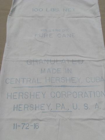 photo of lot old print graphics cotton feedsacks, vintage Hershey sugar sacks #3