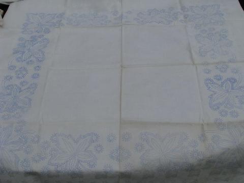 photo of lot old vintage antique linens stamped to embroider, linen towels etc. for needlework #4