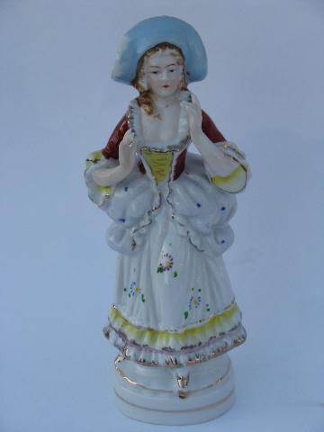 photo of lot old & vintage painted porcelain figures, china couple, shepherdess & ladies #4