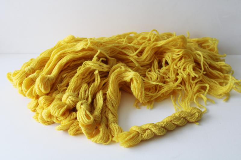 photo of lot persian tapestry yarn for needlepoint or crewel embroidery, mustard yellow gold #1