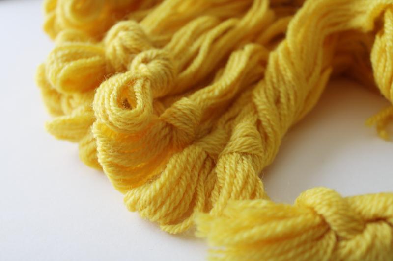 photo of lot persian tapestry yarn for needlepoint or crewel embroidery, mustard yellow gold #2