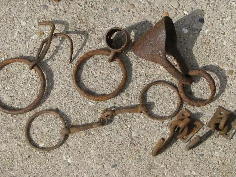 photo of lot primitive antique & vintage hardware, hooks, pulls, latches, handles etc. #3