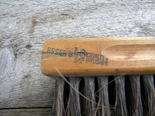 photo of lot primitive old natural bristle brushes wallpaper paste w/brass ends #5