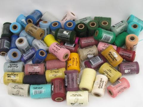 photo of lot punch needle embroidery thread, 50+ spools acrylic craft yarn #1