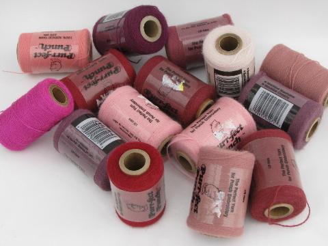 photo of lot punch needle embroidery thread, 50+ spools acrylic craft yarn #4