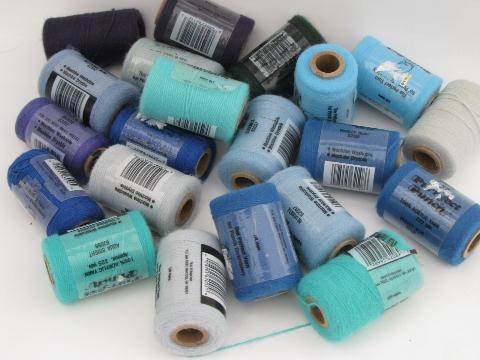 photo of lot punch needle embroidery thread, 50+ spools acrylic craft yarn #5