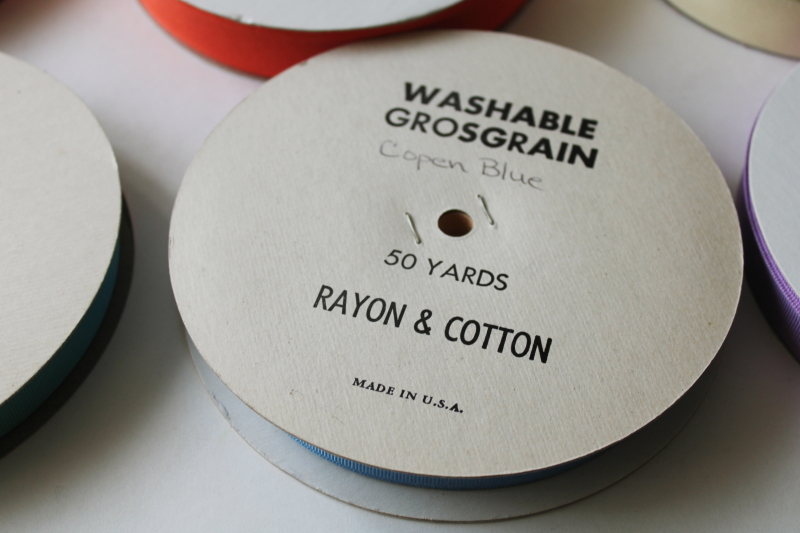 photo of lot rayon cotton grosgrain ribbon 50 yard rolls rainbow of colors for crafts, sewing, package ties  #4