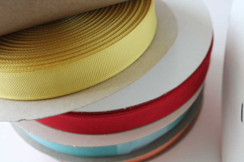 photo of lot rayon cotton grosgrain ribbon 50 yard rolls rainbow of colors for crafts, sewing, package ties  #8