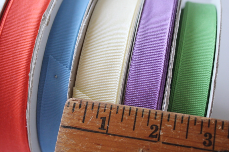 photo of lot rayon cotton grosgrain ribbon 50 yard rolls rainbow of colors for crafts, sewing, package ties  #10
