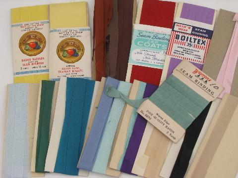 photo of lot rayon ribbon and lace insertion seam tape binding, vintage sewing trim #4