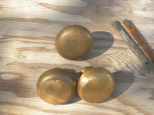 photo of lot red brass/bronze door knobs machine-age industrial vintage hardware #1