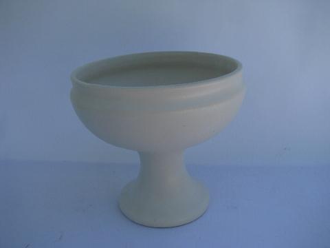 photo of lot retro matte white pottery planters & vases, vintage McCoy Floraline #5