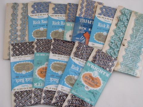 photo of lot retro vintage colors rick-rack sewing trim w/ gold & silver #4