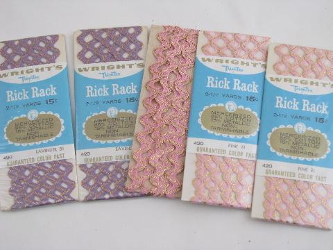 photo of lot retro vintage colors rick-rack sewing trim w/ gold & silver #5