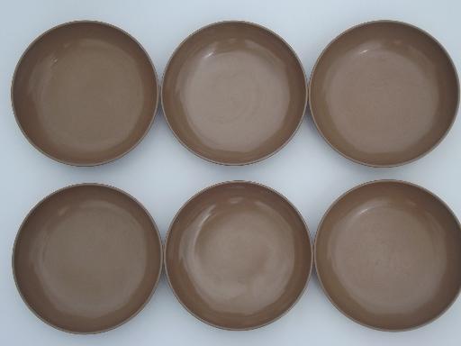 photo of lot retro vintage melmac bowls in chocolate brown, white, pink & blue  #2