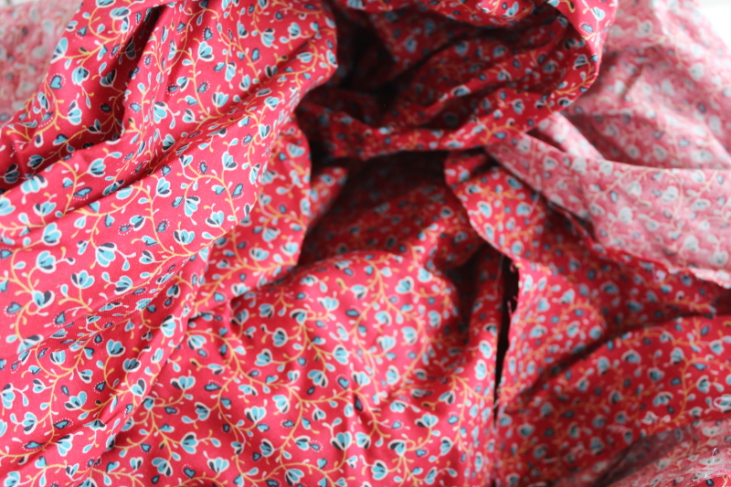 photo of lot scrap fabric remnants cotton prints for quilting and sewing all red #2