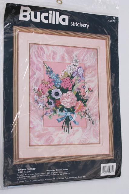 photo of lot sealed vintage cross stitch kits, stamped for embroidery & counted cross-stitch #4