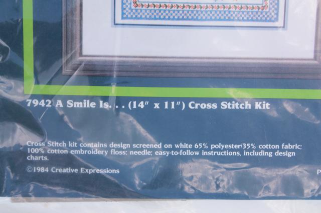 photo of lot sealed vintage cross stitch kits, stamped for embroidery & counted cross-stitch #11