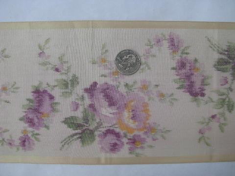 photo of lot shabby old silk & taffeta ribbons, wide damask, floral prints #3