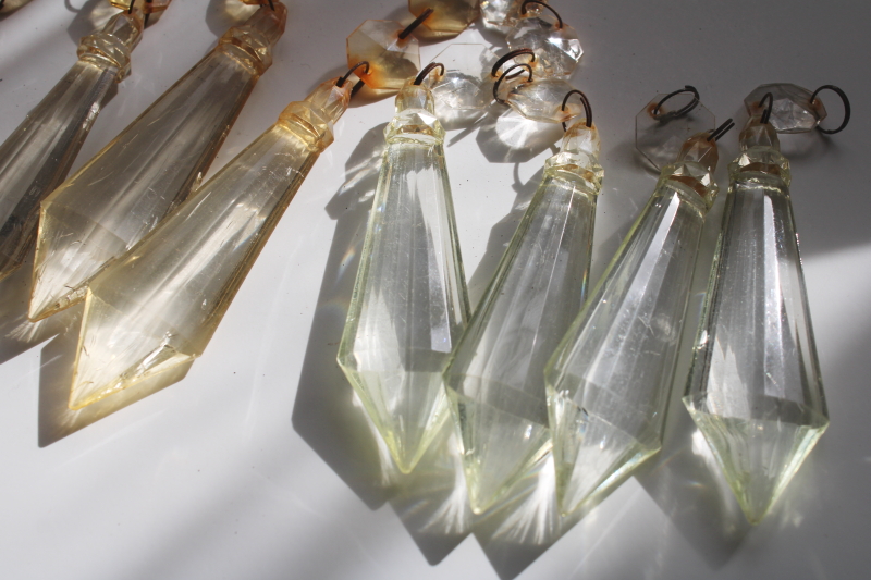 photo of lot shabby vintage plastic teardrops for chandeliers, ornaments or boho decor  #2