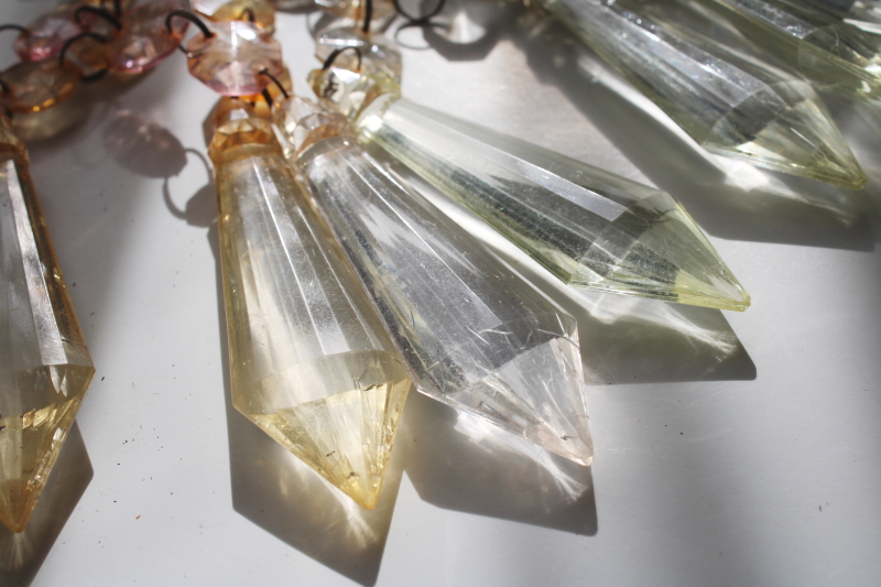 photo of lot shabby vintage plastic teardrops for chandeliers, ornaments or boho decor  #5