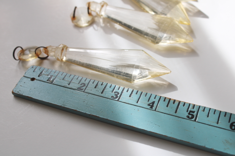 photo of lot shabby vintage plastic teardrops for chandeliers, ornaments or boho decor  #6