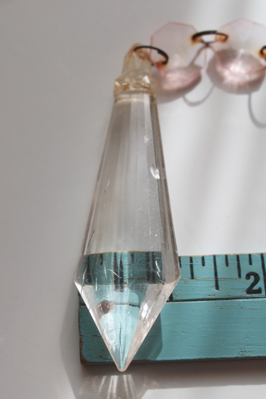 photo of lot shabby vintage plastic teardrops for chandeliers, ornaments or boho decor  #7