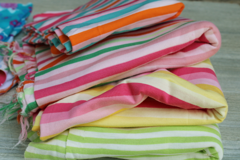 photo of lot soft jersey knit cotton blend fabric, small pieces bright colors for sewing lingerie panties etc #2