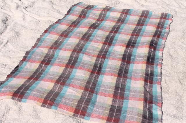 photo of lot soft worn vintage camp blankets, camping bunk blankets - indian blanket & plaid #5