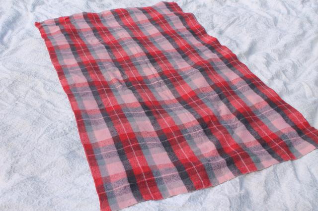 photo of lot soft worn vintage camp blankets, camping bunk blankets - indian blanket & plaid #8