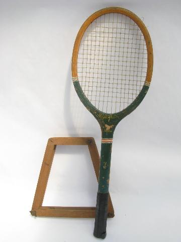 photo of lot three old wood tennis racquets, vintage sporting collectibles #3