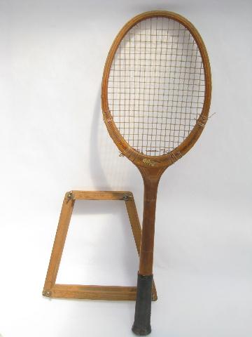 photo of lot three old wood tennis racquets, vintage sporting collectibles #4