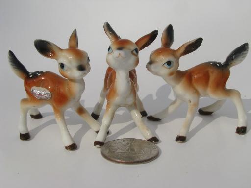 photo of lot tiny bone china forest animals, vintage miniature animal figurines #4