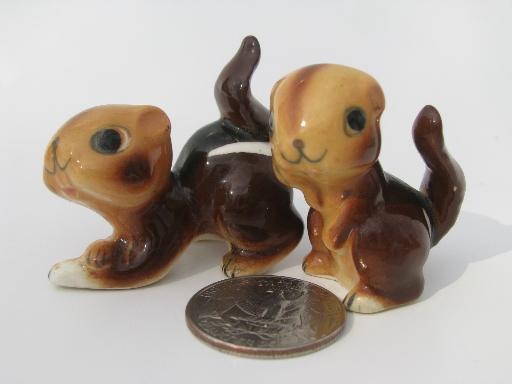 photo of lot tiny bone china forest animals, vintage miniature animal figurines #8
