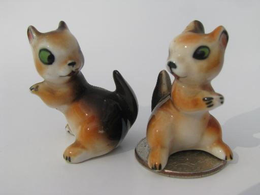 photo of lot tiny bone china forest animals, vintage miniature animal figurines #9