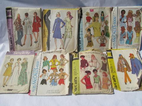 photo of lot vintage 60s - 70s sewing patterns, retro hippie, boho gypsy, mod #4