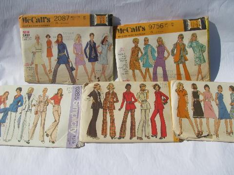 photo of lot vintage 60s - 70s sewing patterns, retro hippie, boho gypsy, mod #5