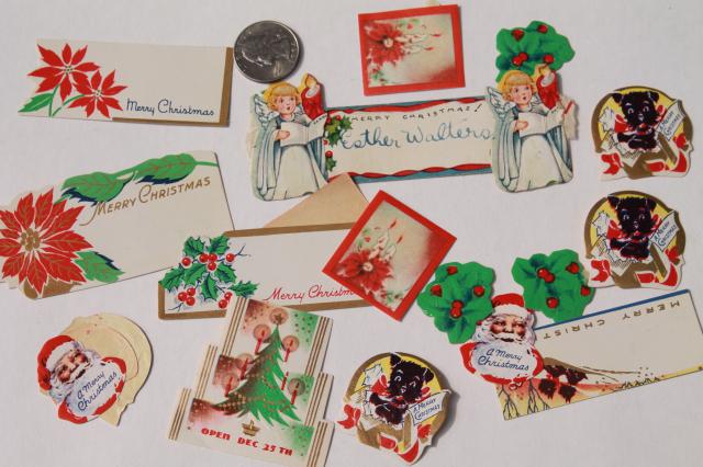 photo of lot vintage Christmas decorations, Santas holiday diecuts honeycomb paper etc. #6