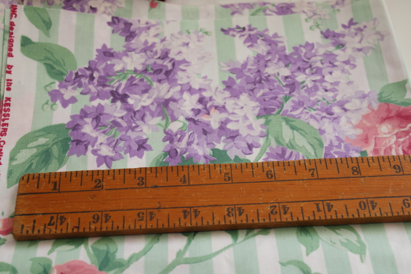 photo of lot vintage Concord polished cotton fabric, Kessler prints lilacs florals #3