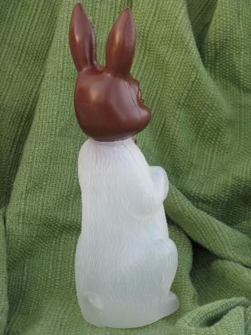 photo of lot vintage Easter bunny candy containers, plastic 'chocolate' rabbit #5