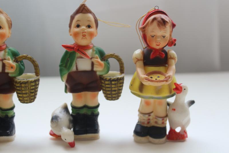 photo of lot vintage Hong Kong plastic figurines, Hummels children, goose girl & boy #5