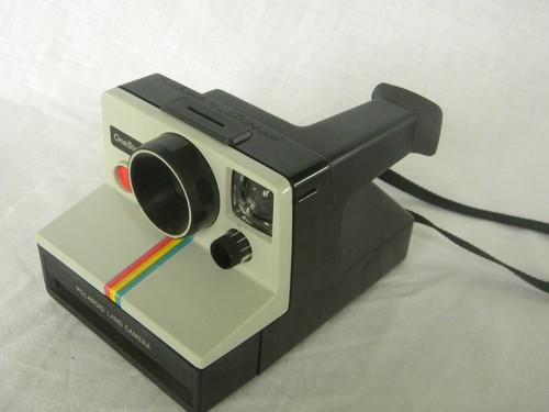 photo of lot vintage Polaroid land cameras, Pronto! RF, rainbow One Step and flash #5