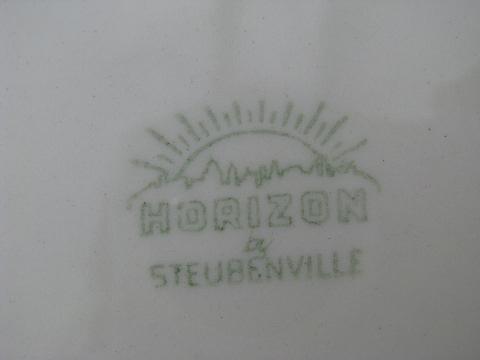 photo of lot vintage Steubenville Horizon rooster pattern pottery dinnerware #5