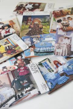 lot vintage Vogue Craft sewing patterns, designer pattern cloth dolls, doll clothes