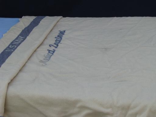 photo of lot vintage WWII military medical department Army Navy wool blankets #3