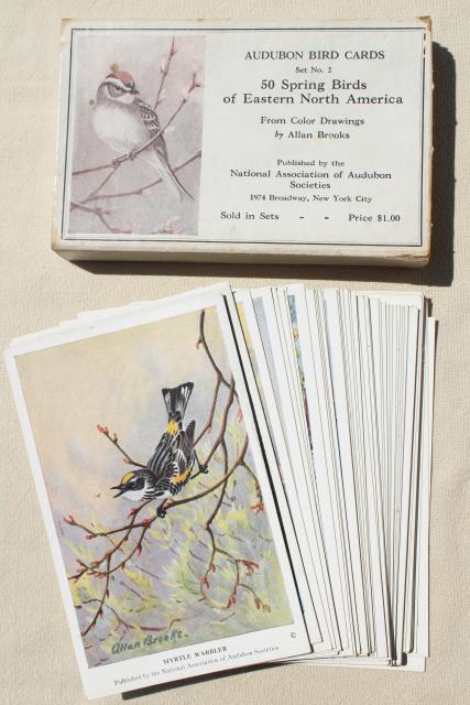 photo of lot vintage advertising trade cards w/birds, color print bird field guide books #13