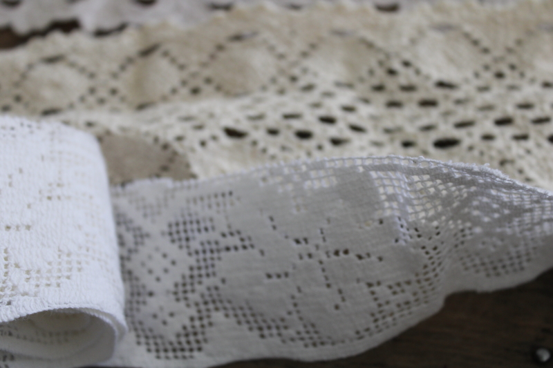 photo of lot vintage & antique lace scraps remnants for heirloom sewing, quilts, crafts, decor #2