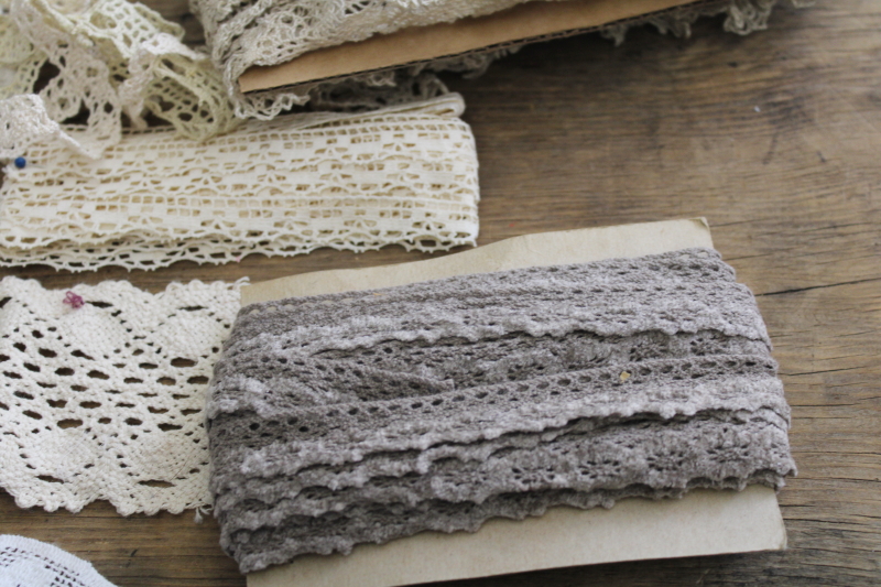 photo of lot vintage & antique lace scraps remnants for heirloom sewing, quilts, crafts, decor #5