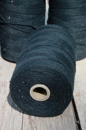 photo of lot vintage black cotton string rug thread, carpet warp weaving cord yarn #3